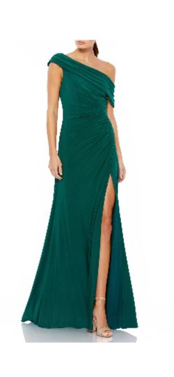 One Shoulder Green Gown