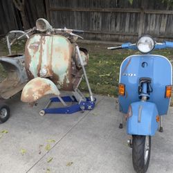 3  vespas for sale/ 1979 P 200 e / 1958 Allstate Vespa Handlebar/Late 50S ACM OH AMFrench Vespa FRAME