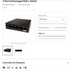 4 Port Unmanaged POE + Switch
