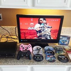 MEGA Playstation 3 / PS3 Set with 2 Controllers & Tons Of Games!!