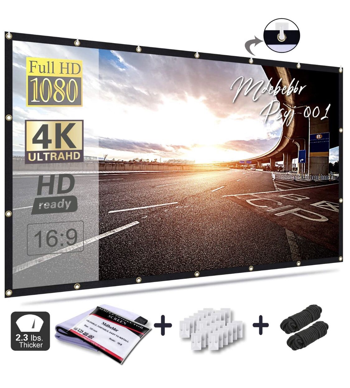 NEW 120 inch Projection Screen 16:9 HD Foldable Anti-Crease