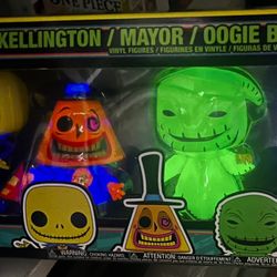 Disney Funko Glow Black Light Nightmare Before Christmas Oogie Boogie Nights Set
