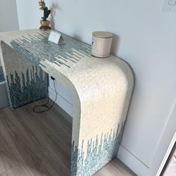 mosaic waterfall Curved console table Entryway Accent Decorative Tile