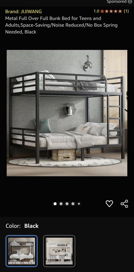 Metal Full-Size Bunk Bed