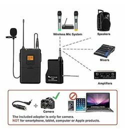 FIFINE Wireless Lavalier Lapel Microphone System for Phones/Tablets, 2