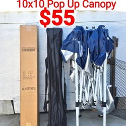 10x10 Pop Up Canopy With 8x8 Top - Blue