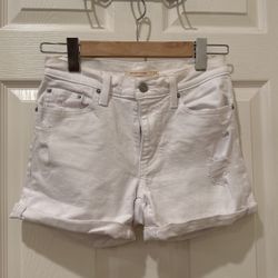 levi's white denim shorts 27