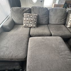 Sectional Couch with Ottoman | RC Wiley O'Pharrell Putty Brown 2 Piece Sectional