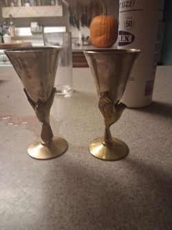 Godinger vintage silver plated brass goblets