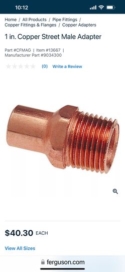 1” Copper Street Male Adapter / Fitting - NEW