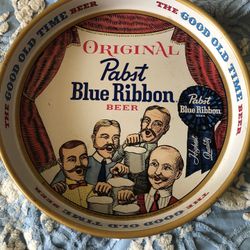 Vtg 13” Pabst Blue Ribbon The Good Old Times Beer Tray And Two Bottle Openers 