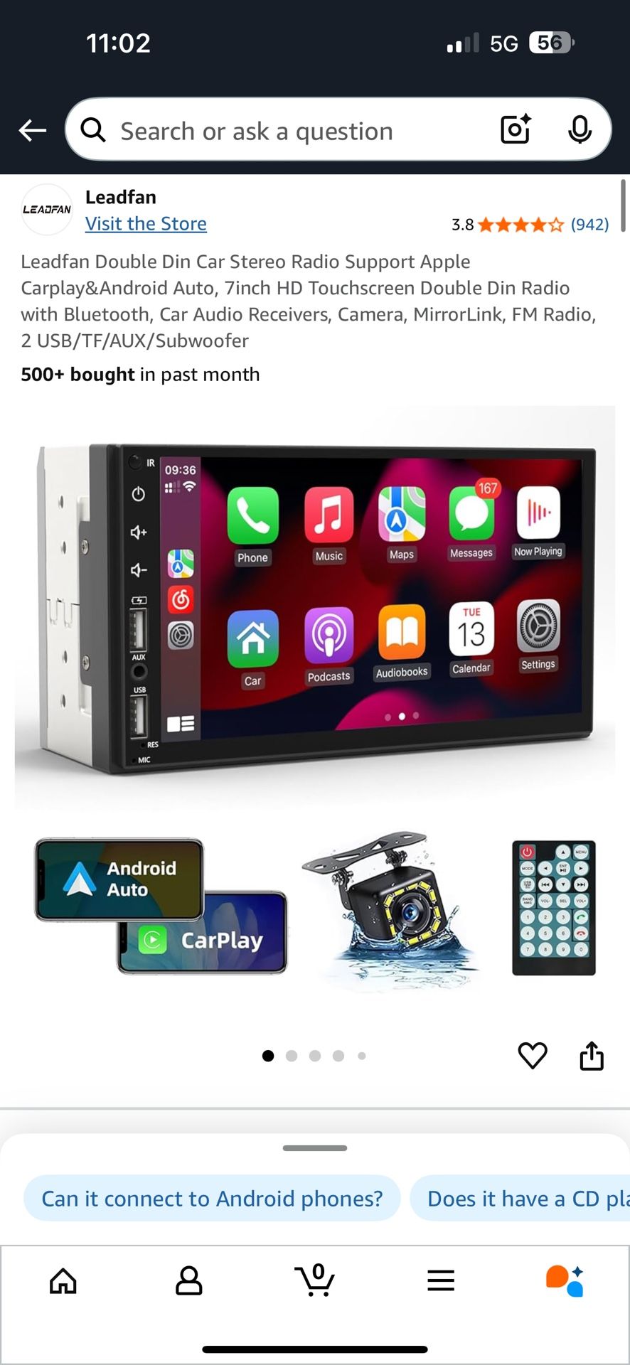 Car Stereo 7” With Back Up Camera
