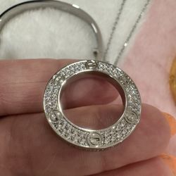 Love Necklace With Artificial Diamonds