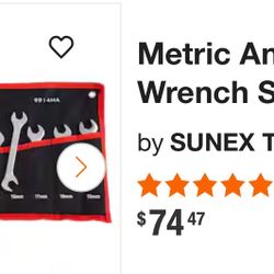 Sunex Angled Wrench Set Metric