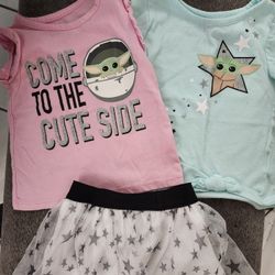 Baby Girl Clothes With Baby Yoda Size 12 Months