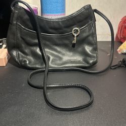 Fossil Leather Shoulder Bag In Black