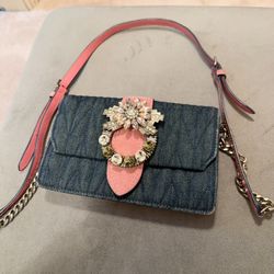 Miu Miu Denim Crystal Embellished Shoulder Bag – Rare & Gorgeous!