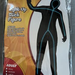 Blue Light Up Stick Figure (adult) Costume