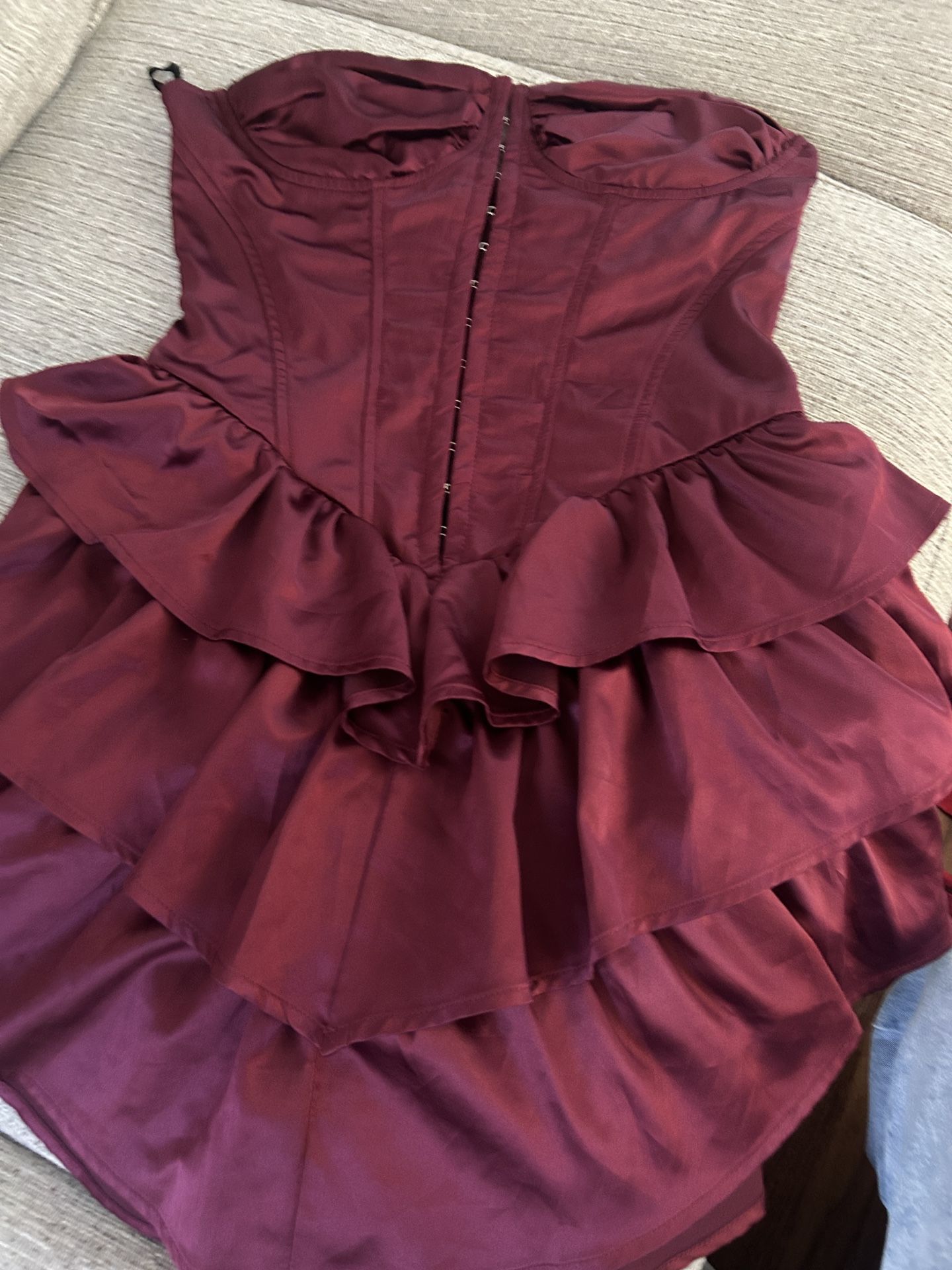 Burgundy short dress