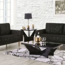 Brand New Black Modern Style Sofa & Loveseat 