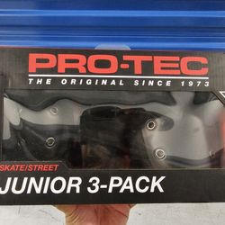 ProTec Street Gear Jr. Pads: 3-Pack, Black Size Youth Small YS NEW