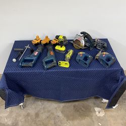 Lot of Ryobi 18V Cordless Tools. Sawzall Circular Saw Jig Saw Sander
