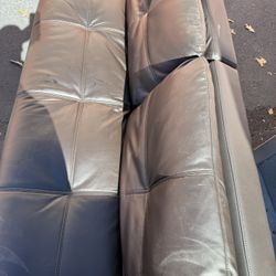 Brown, Leather Futon, Electric Barely Used No Rips Or No Tears On The Leather