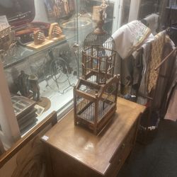 Antique Wood Birdcage