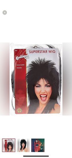 80s Rockstar Wig Black