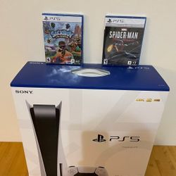 PS5 Disc Console With Two Games 