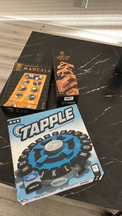 Tapple, Mancala, Jenga Jumbling Tower