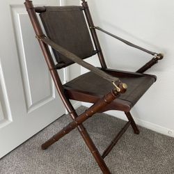 Vintage Mid Century Safari Cane Bamboo Folding Chairs (2)