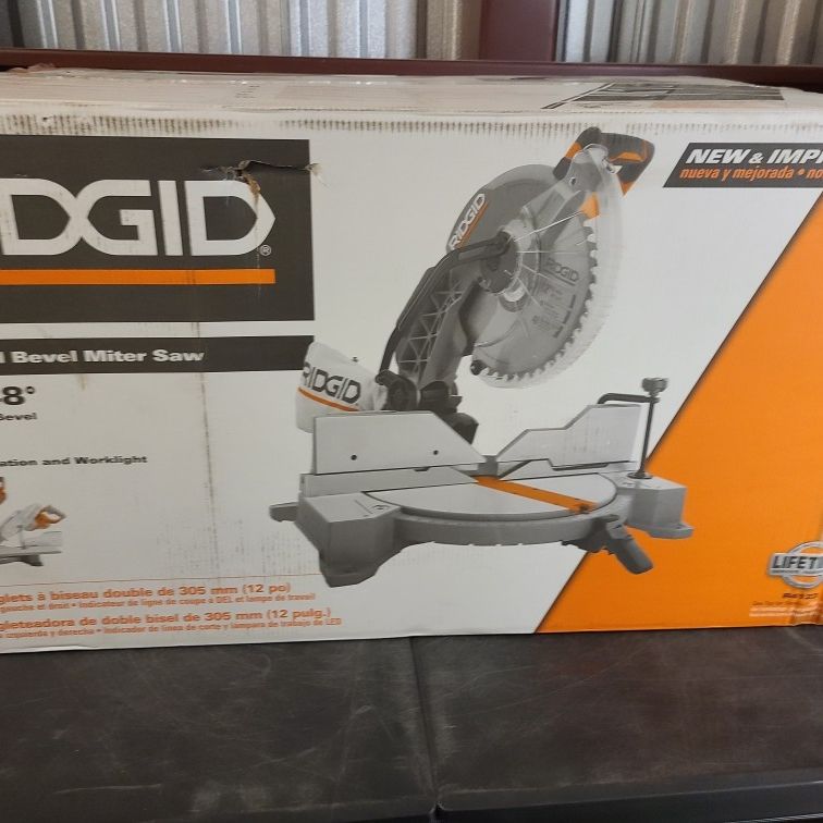 RIDGID R4123 15 Amp Corded 12" Dual Bevel Miter Saw with LED Cutline Indicator