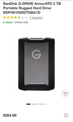 SanDisk G-DRIVE ArmorATD 2 TB Portable Rugged Hard Drive