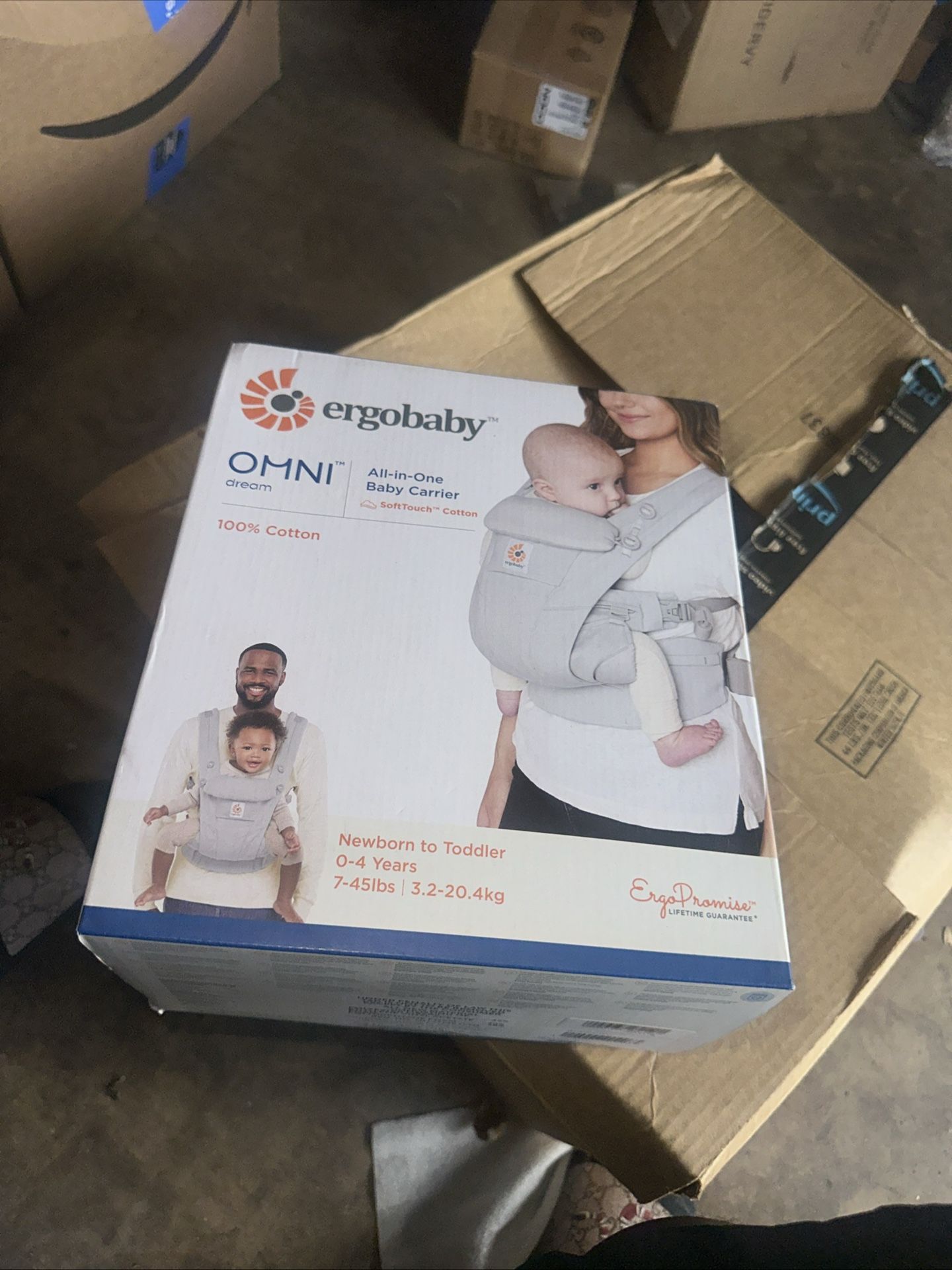 ERGOBABY Omni Breeze All-in-One Baby Carrier 7-45lb Infant-Toddler Pearl Grey