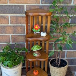 Vintage CottageCore Primitive Corner Wall Shelf Or Freestanding Shelf