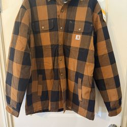Carhartt Men's Sherpa-Lined  Flannel Shirt Jacket
