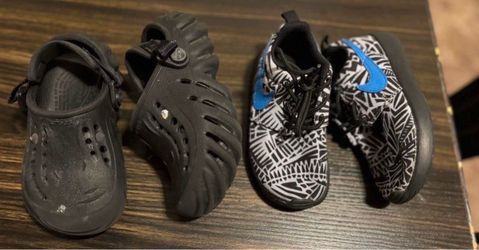 Toddler crocs and Nikes $10 each