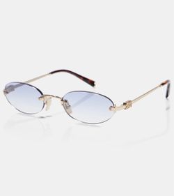 Miu Miu Logo Oval Sunglasses