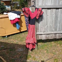 Girls Size 4-10 Flamingo Dress From Spain