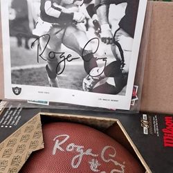 Roger Craig Autographed Football And Picture