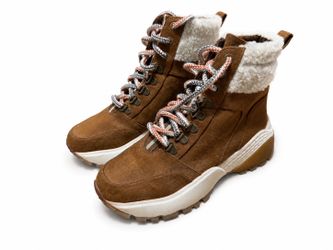 Women’s Kensie Brown Sherpa-Lined Ankle Boots – Size 5.5 US