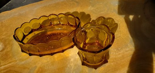 Fostoria Amber Glass Set