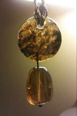 Genuine Amber necklace with quartz & amethyst
