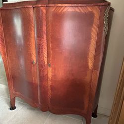 Antique Armoire / bar cabinet French Louis XV Marble top Armoire / Bar Cabinet 63”H x 58” W x 17” D