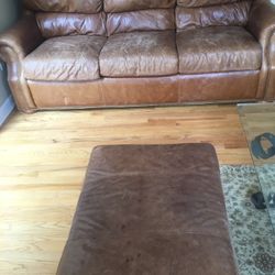 Leather Sofas Or Glider Chair With Footstool 
