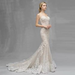 Strapless sweetheart neckline mermaid gown