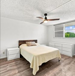 Bedroom set, one sofa and 3 tables