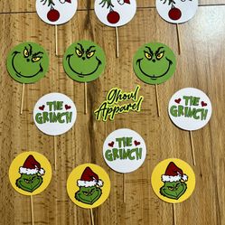 The Grinch Cupcake Toppers Lot Of 12