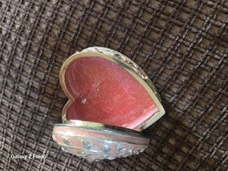 Heart-Shaped Trinket Box with Gold Trim